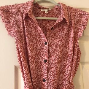 Cutest coral/orange button down tie dress